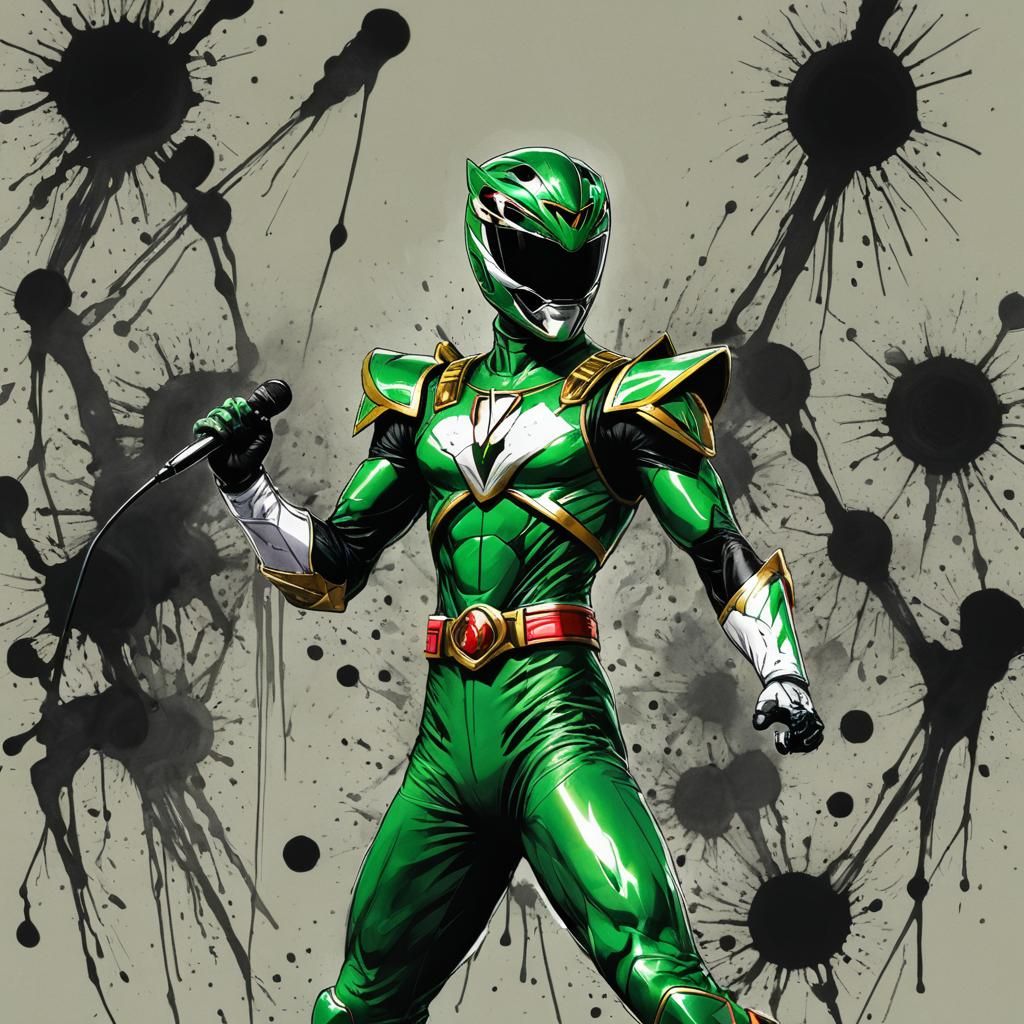 Green Power Ranger Backup Singer in Ink