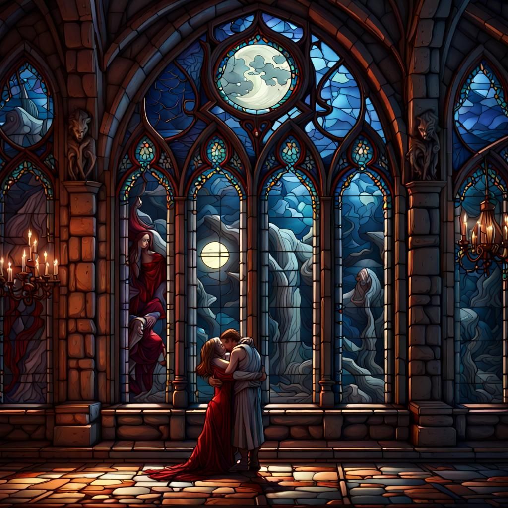 Mourning in Moonlight: A Dark Fantasy Scene