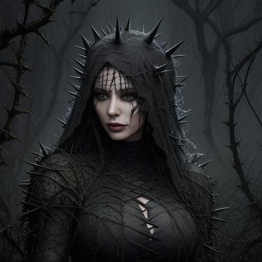 Surrealist Vines Ensnare Woman in Oil Painting