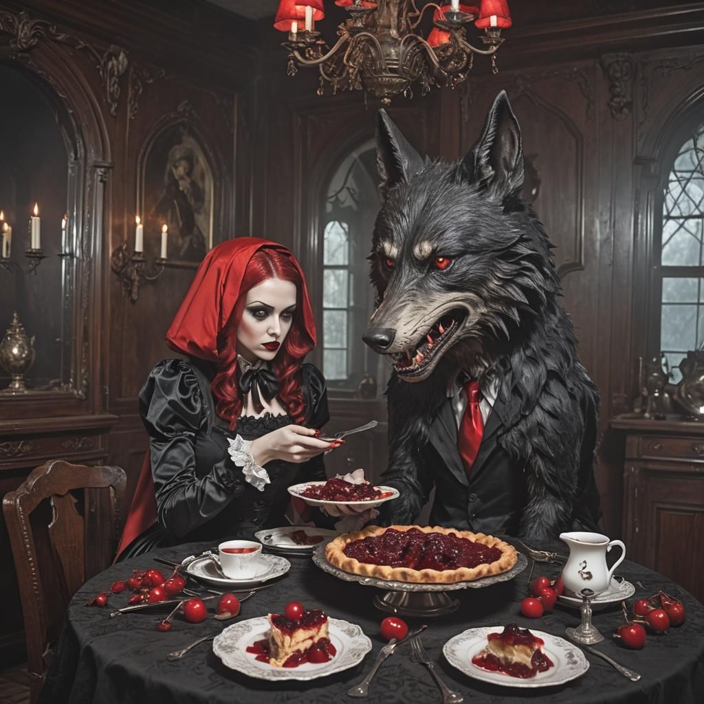 Gothic Little Red Riding Hood and the Big Bad Wolf