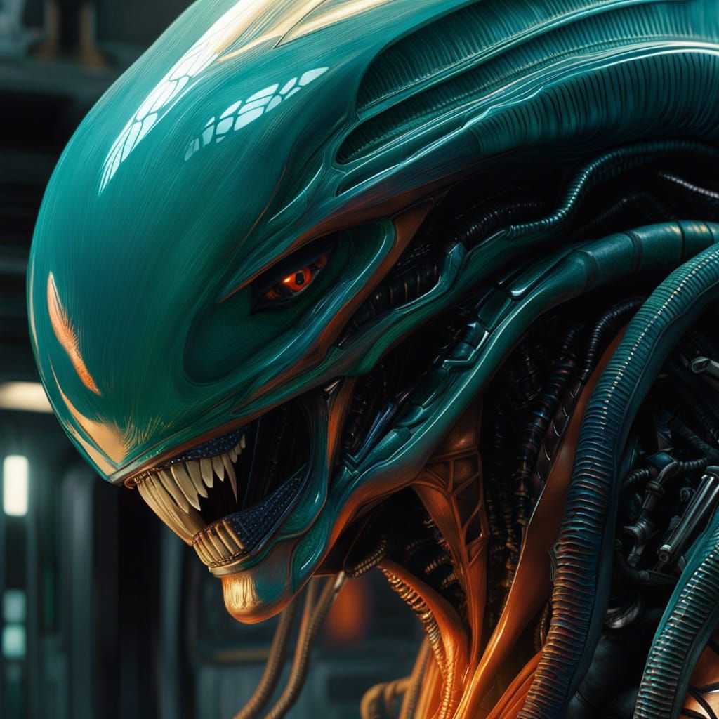 Xenomorph Hybrid in Hyperrealistic Style