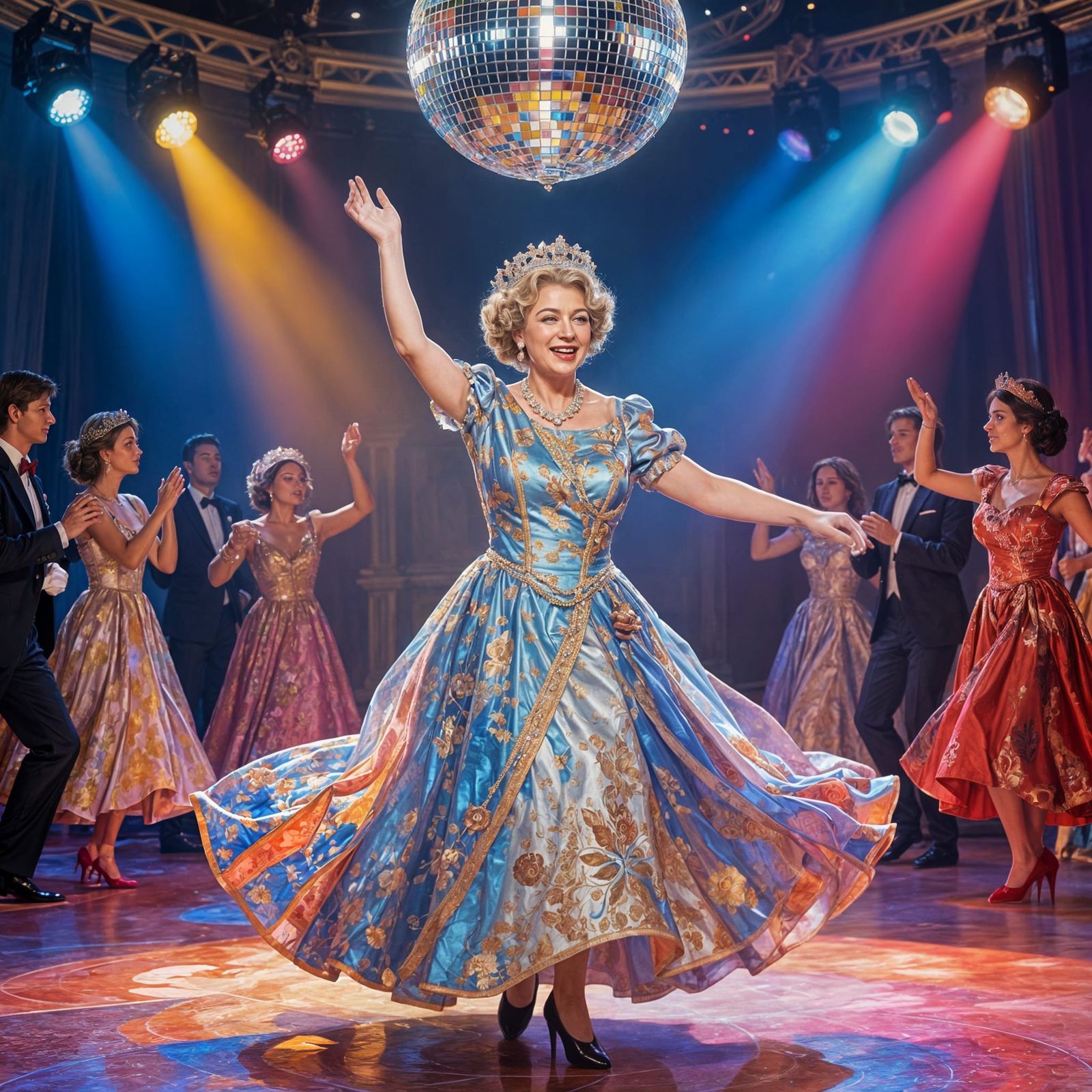 Queen of England Dancing in a Disco