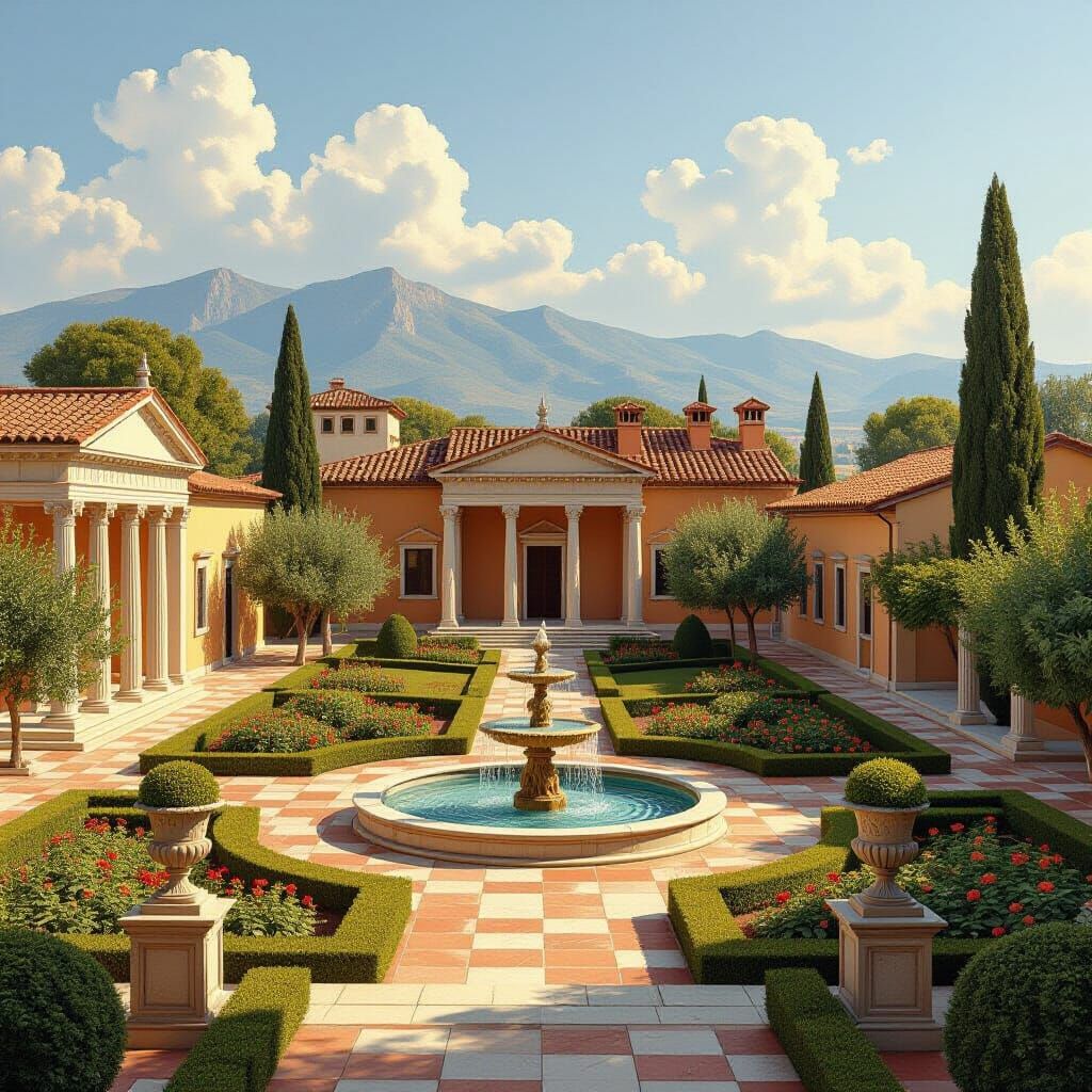 Roman Villa in Classical Realism Style