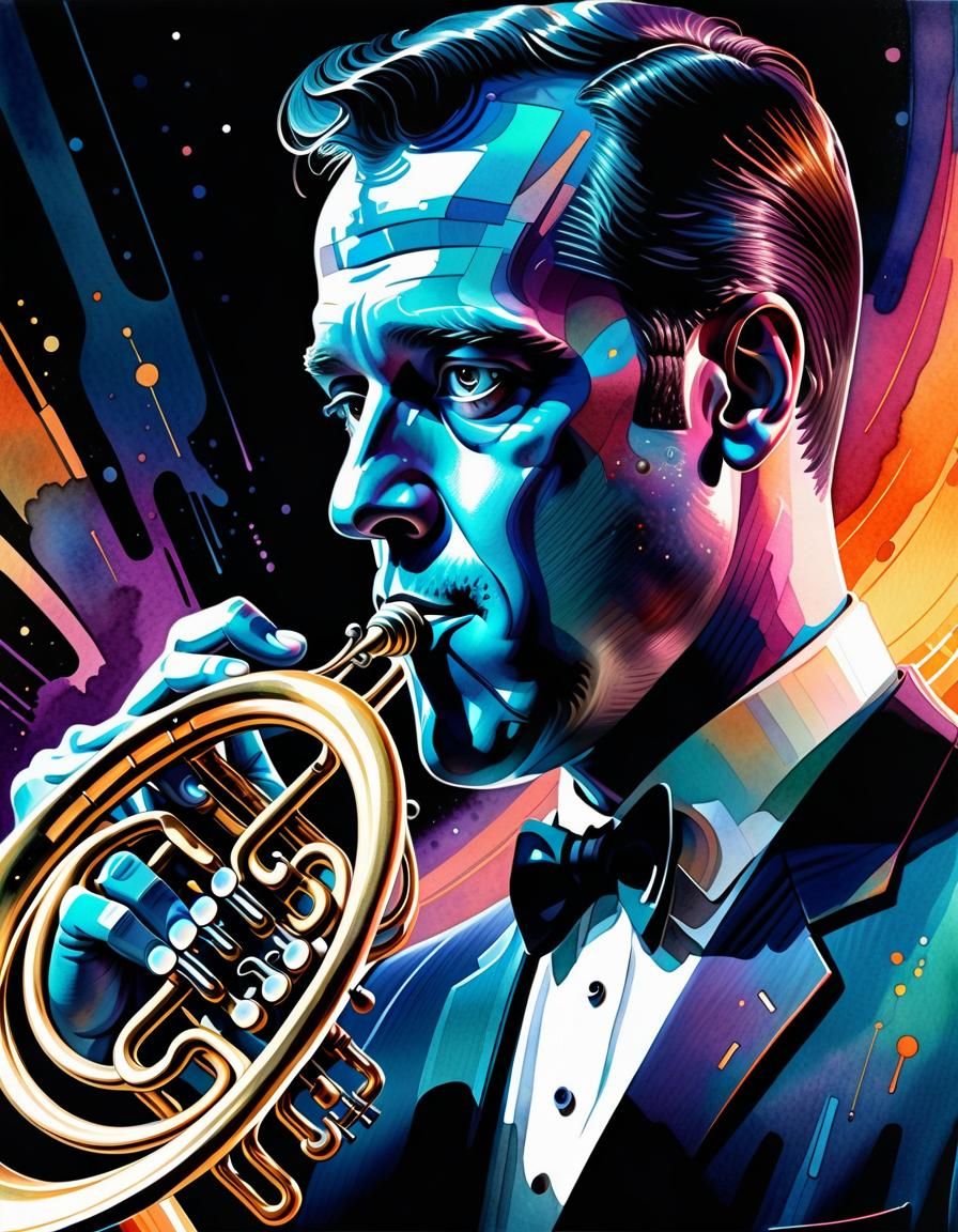 Scott Black playing cornet horn ²