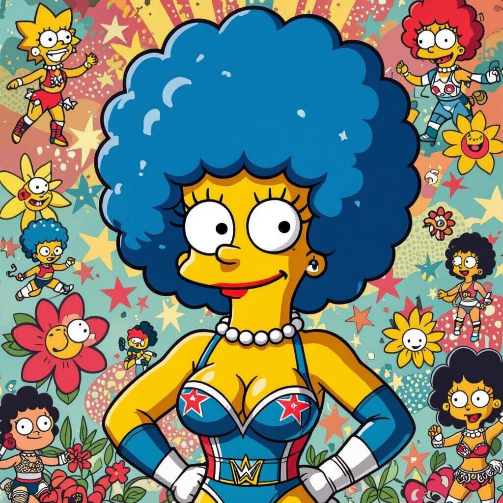 Marge Simpson as Pop Art Wrestler