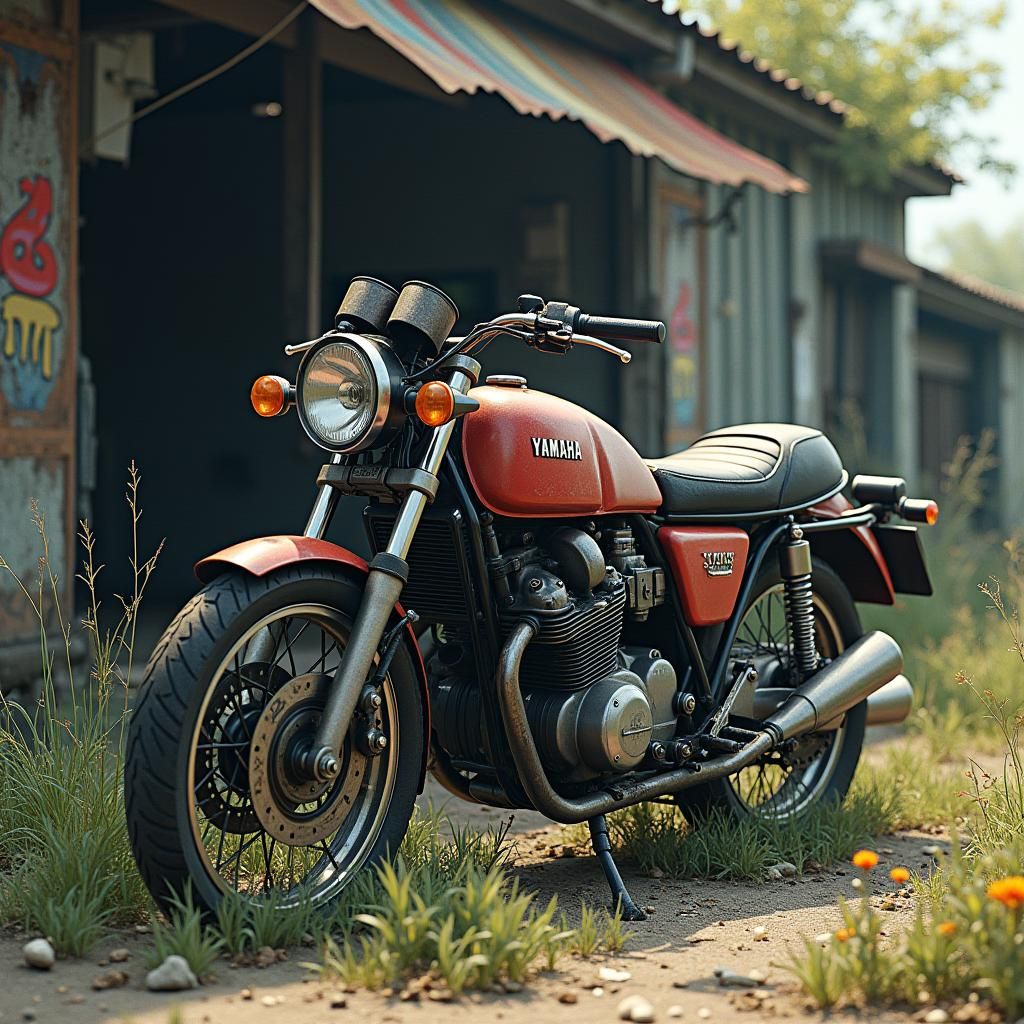 Abandoned 1979 Yamaha XS1100: Detailed Matte Painting