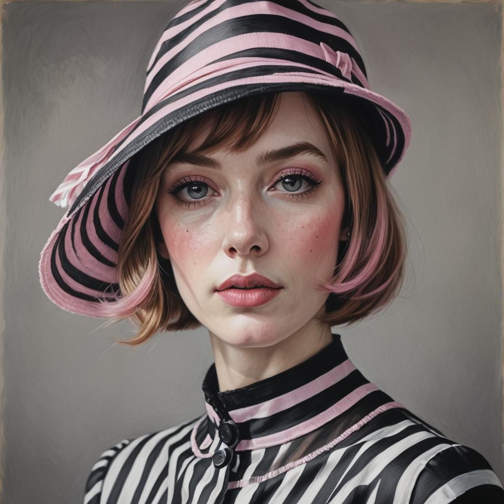 Woman with Pink Hair in Studio Photography Style