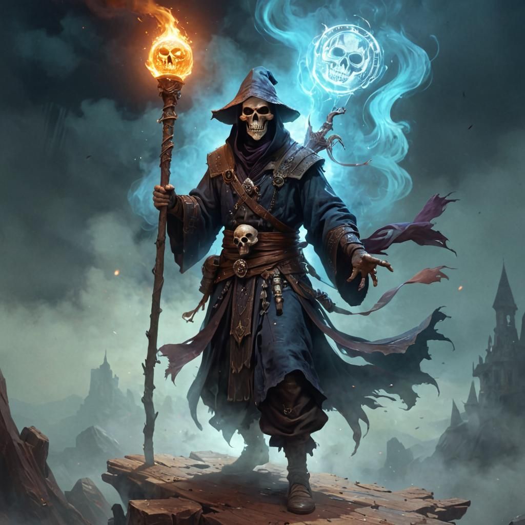 Dark Sorcerer with Magic Artifacts