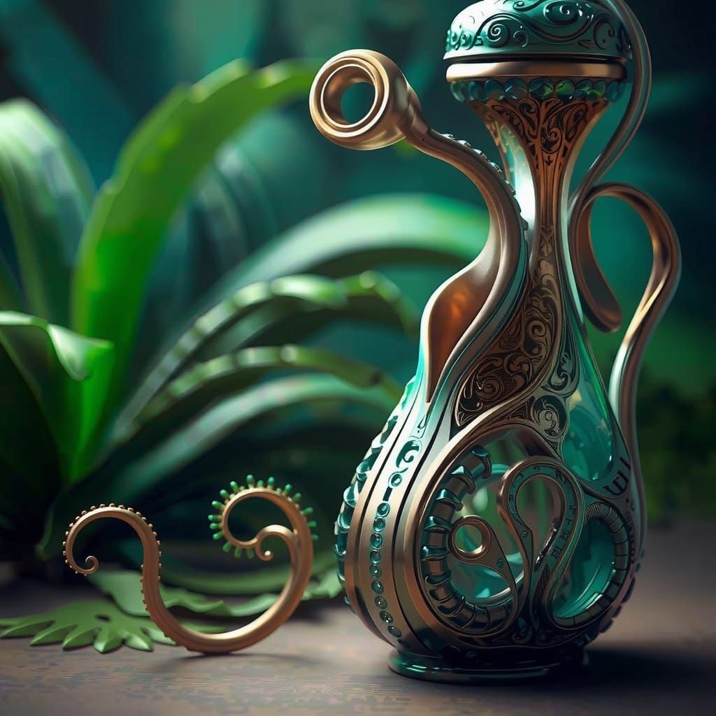 Enchanted Glasswork in a Dark, Mystical Realm