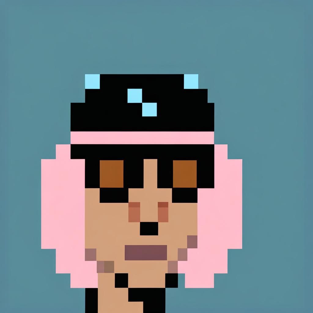 Pixel Art Portrait of Man with Glowing Glasses