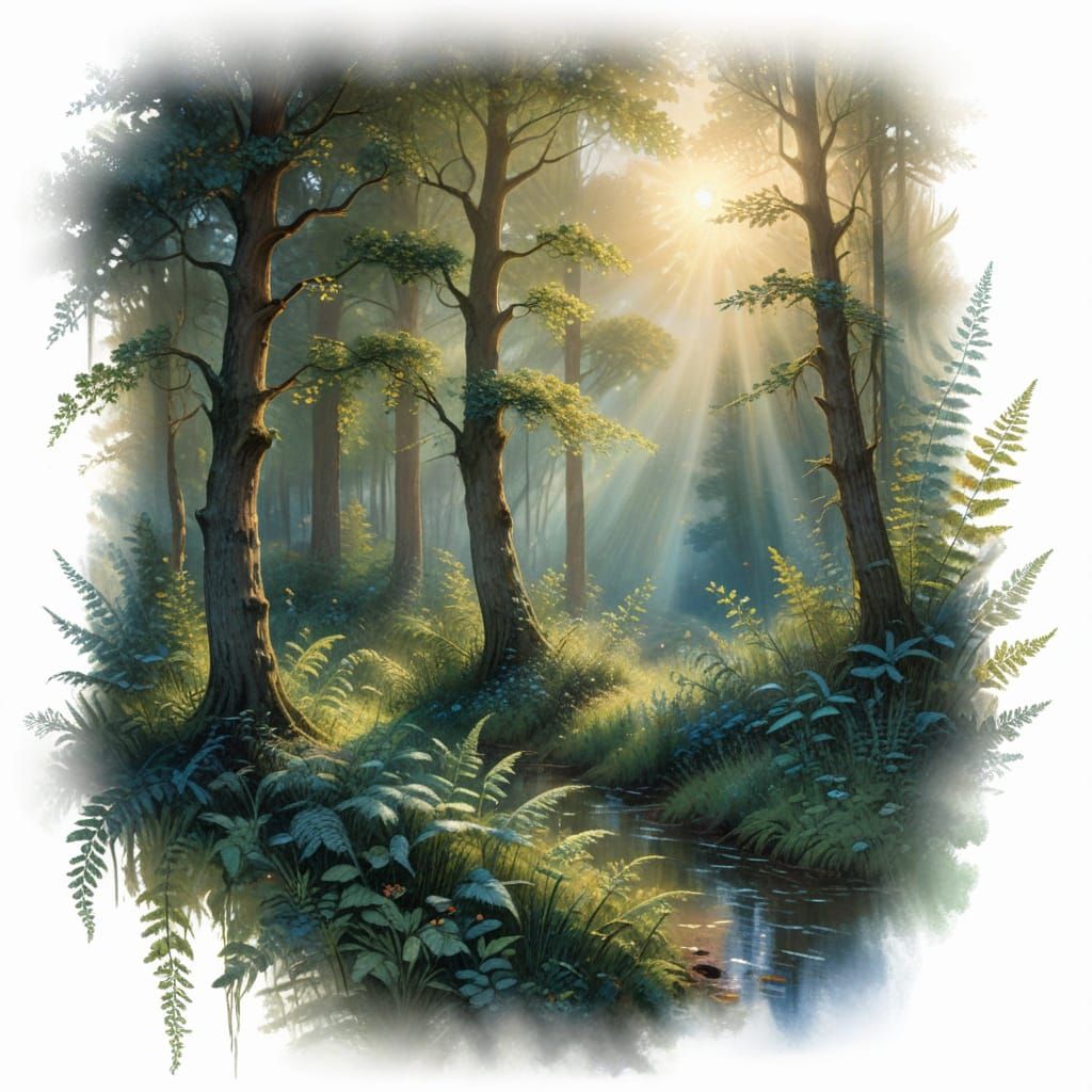 Vibrant Gouache Impressionism of a Mystical Dawn