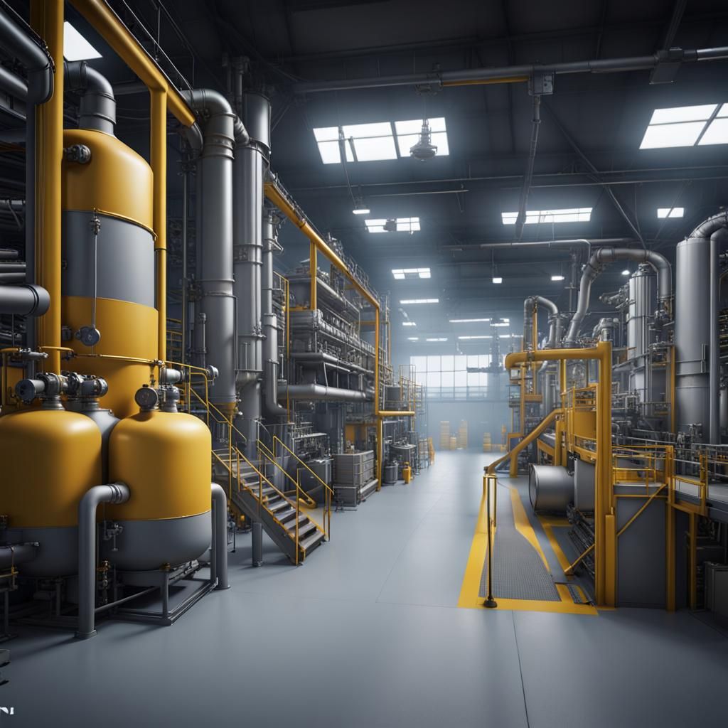 Chemical Factory Interior: 3D Game Cinematic Render