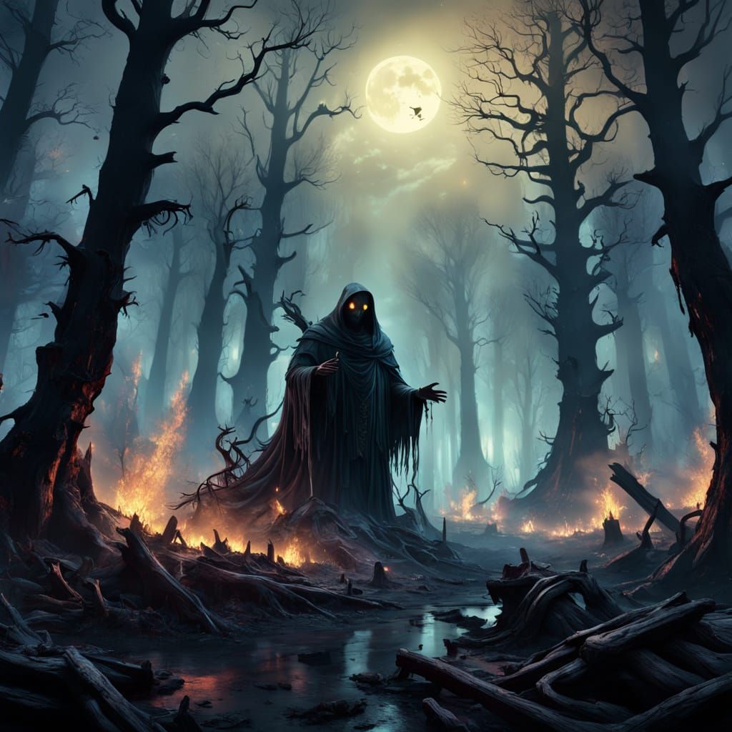 Grim reaper working overtime during a forest fire