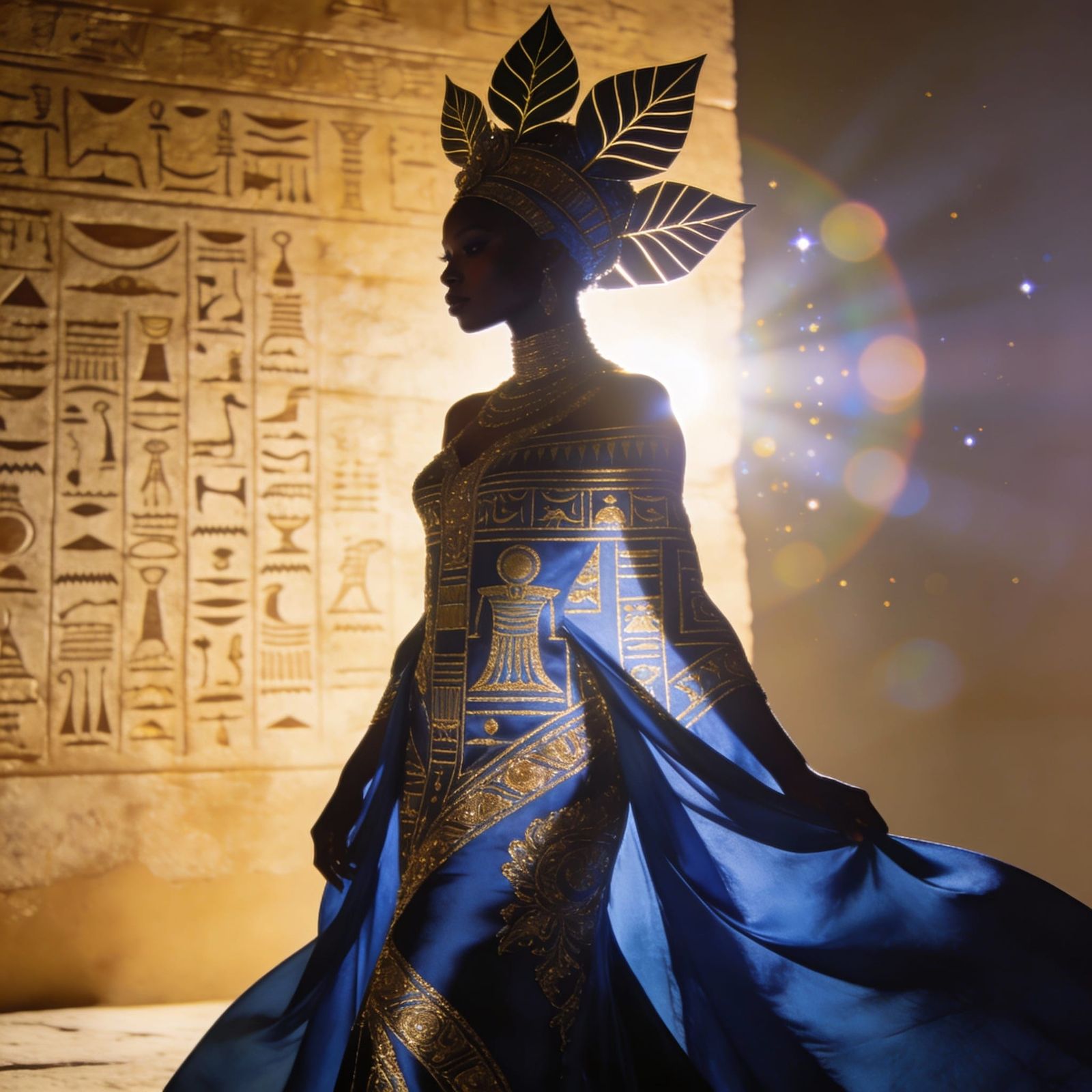 Regal African Queen in Vogue Style Studio Photograph