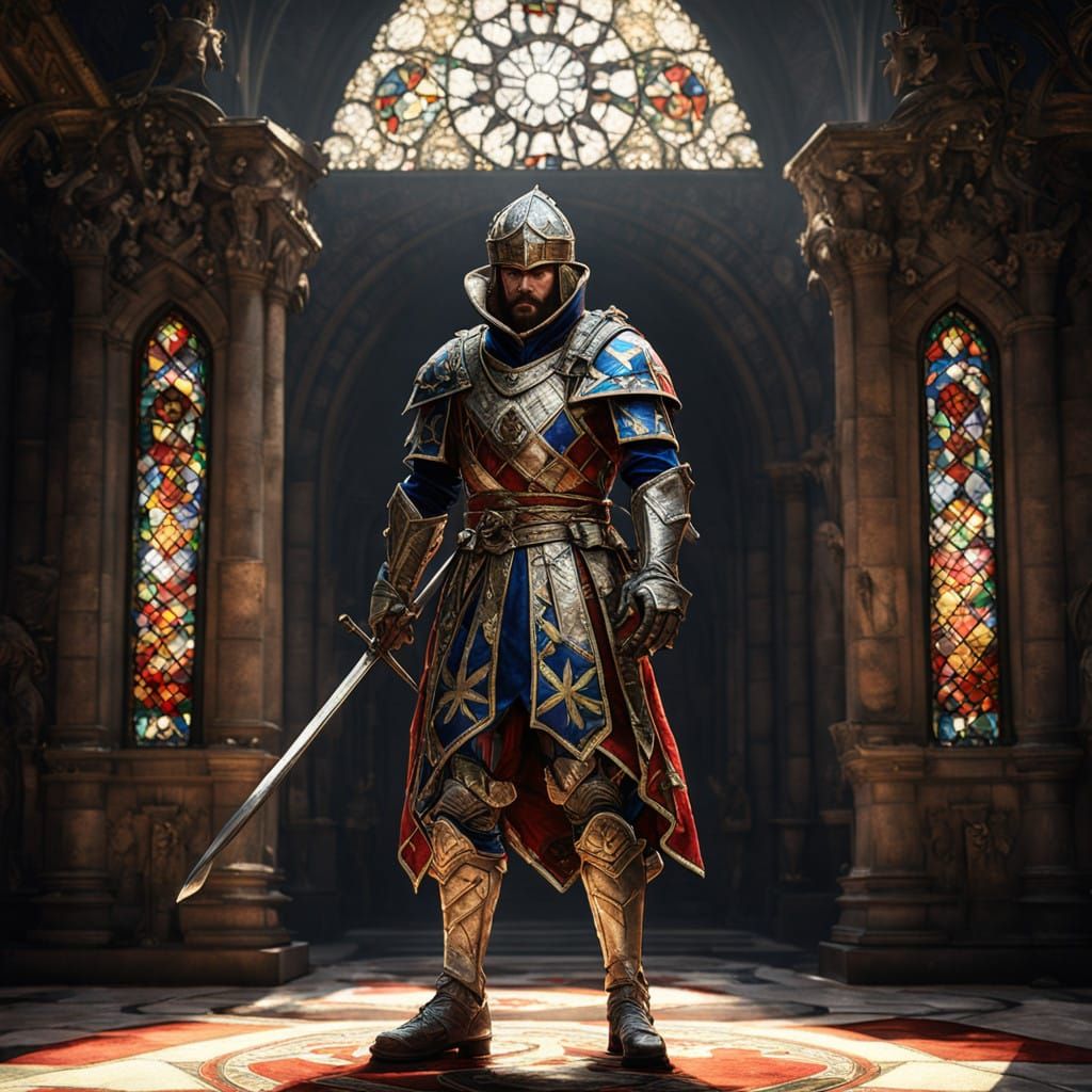 Jester Amidst King Arthur's Courtly Splendor