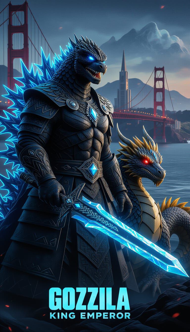 Godzilla and Dragon in Mystical San Francisco