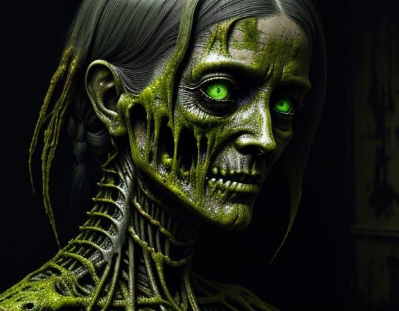 Unsettling Figure in Dimly Lit Room