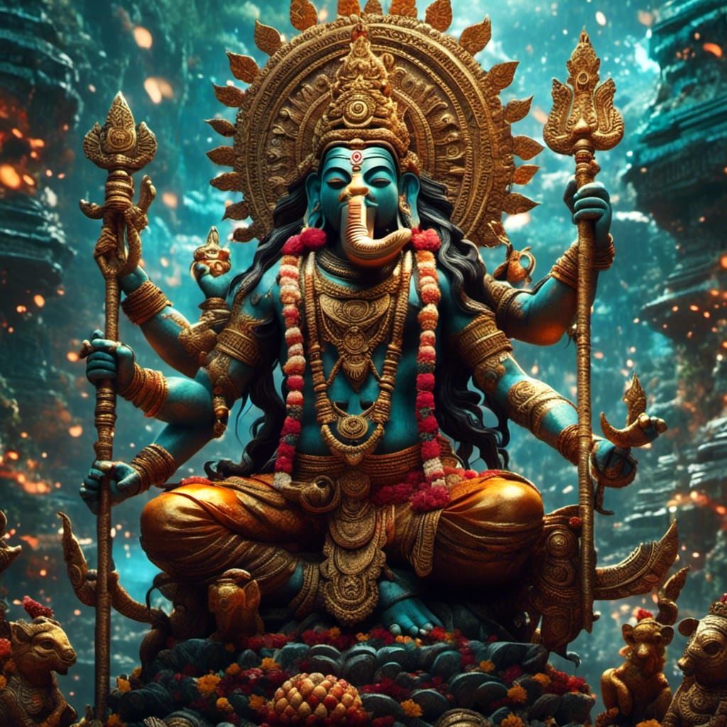 Pashupati: Hyperrealistic Hindu Deity of Animals