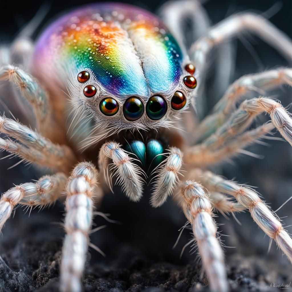 Ethereal Arachnid Goddess in Radiant Splendor