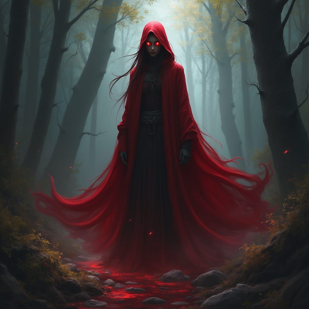 Mystical Sorceress in Red Robes: Concept Art