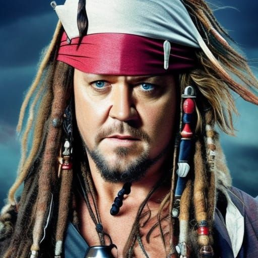 Russell Crowe as Jack Sparrow: Digital 3D Art
