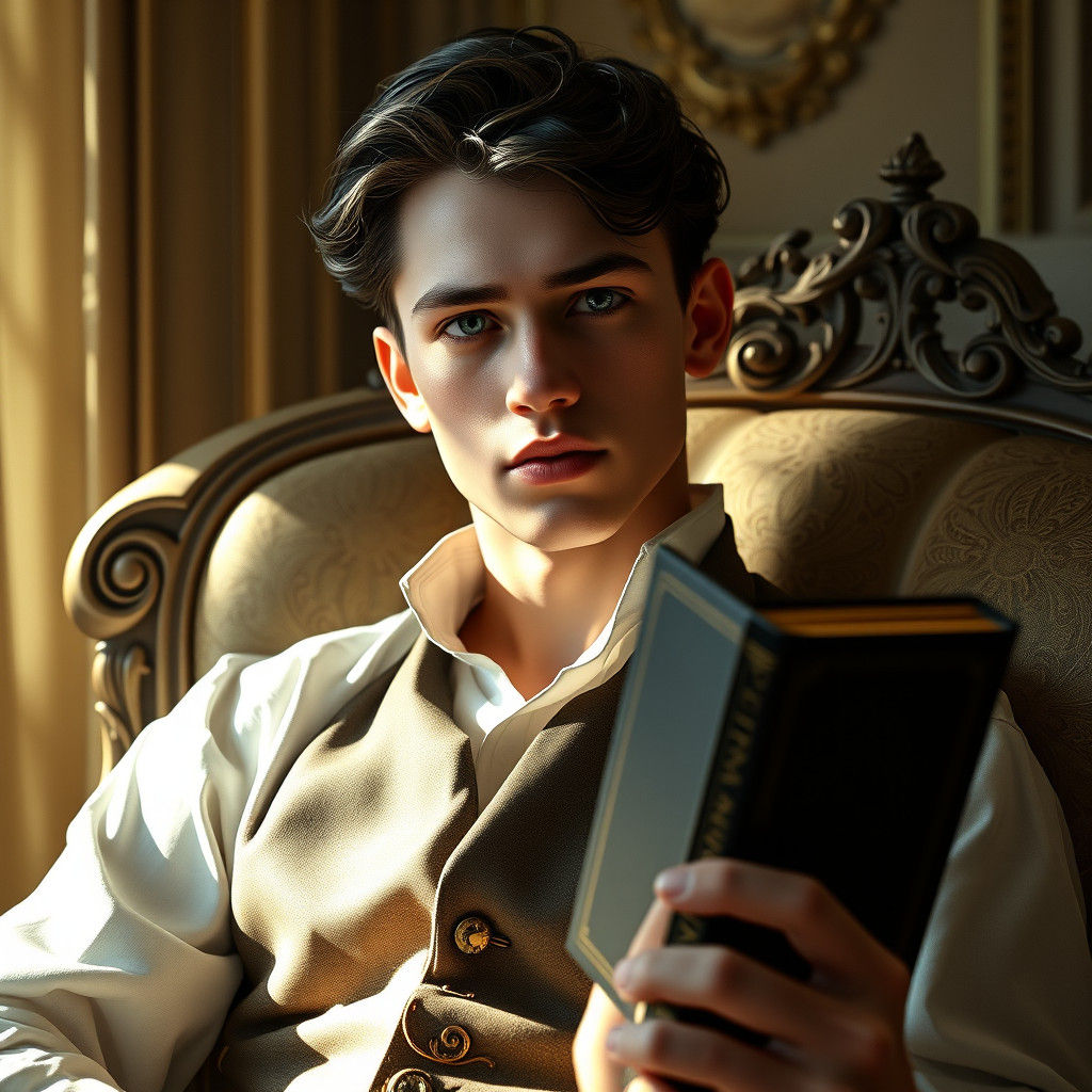 Italian Man with Blue Eyes in Renaissance Setting