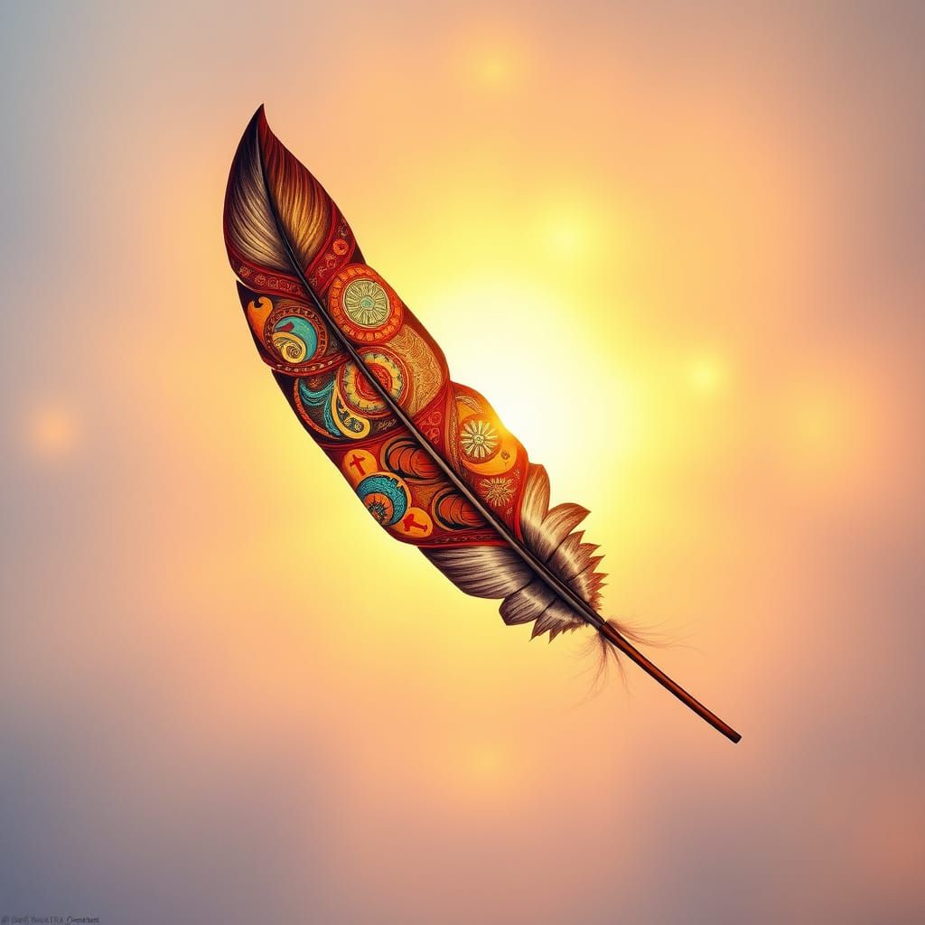 Ornate Feather Symbolizing Native American Spirituality
