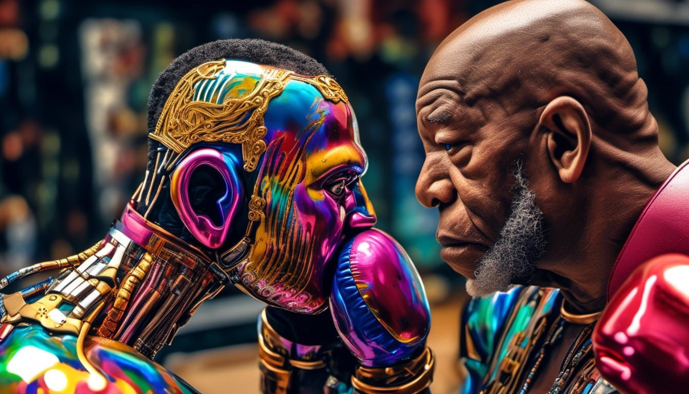 Cyborg Mechanic: Action Painting in Mixed Media