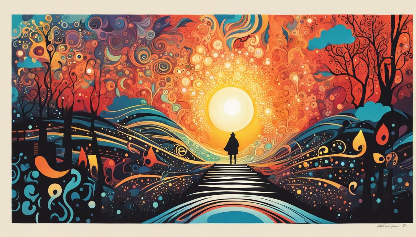 Whimsical Typographic Cartoon Poster of Light