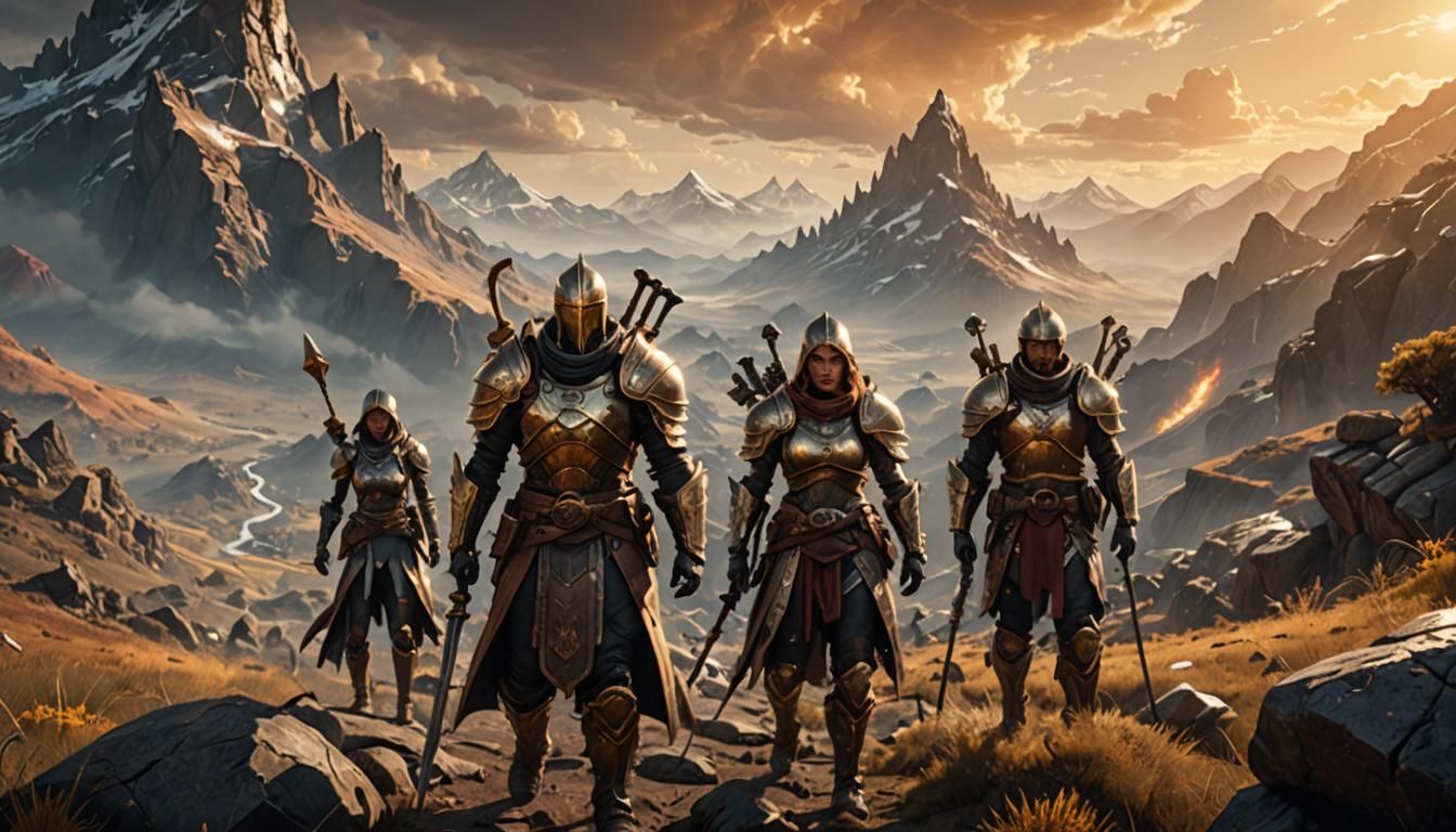 RPG Characters in a Fantastical Landscape in 3D