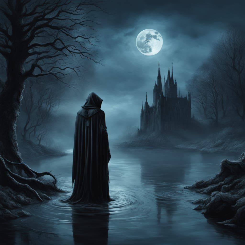 Tired Grim Reaper by River of Souls, Surreal Dreamscape