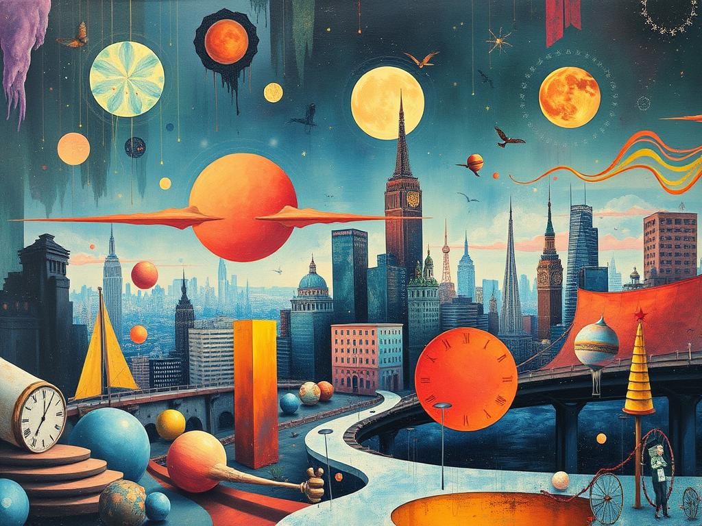 Modern Surreal Mixed Media Landscape