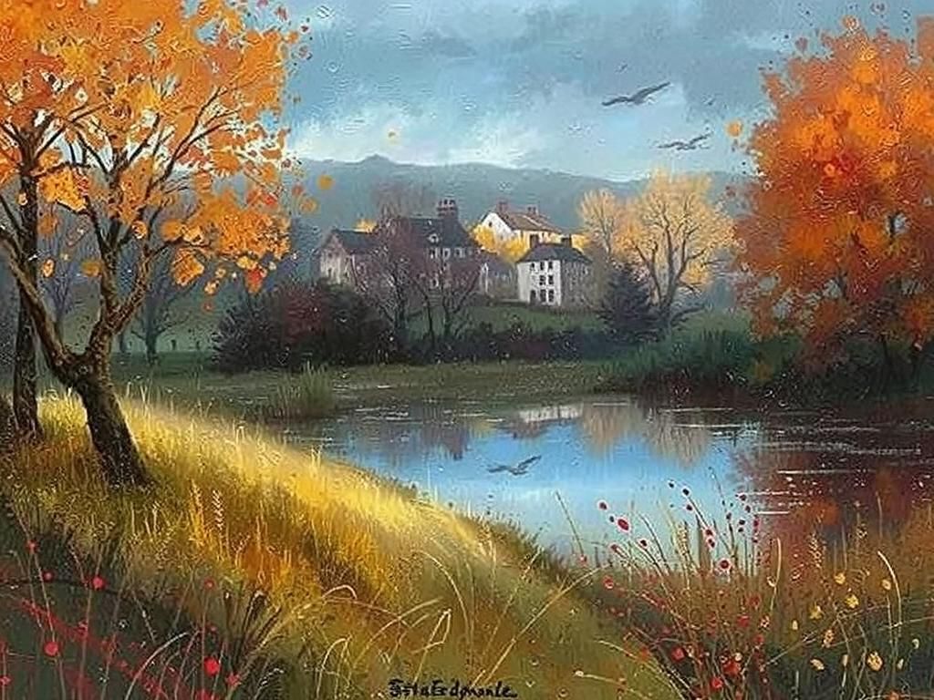 Scottish Autumn Landscape Shines in Evening Light