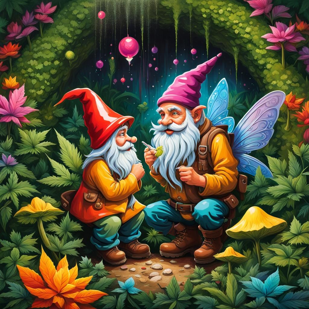 Fairy and Gnome's Garden Romance: Graffiti Art