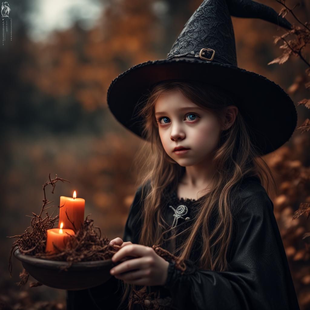 Hyperrealistic Cute Witch with Intricate Details