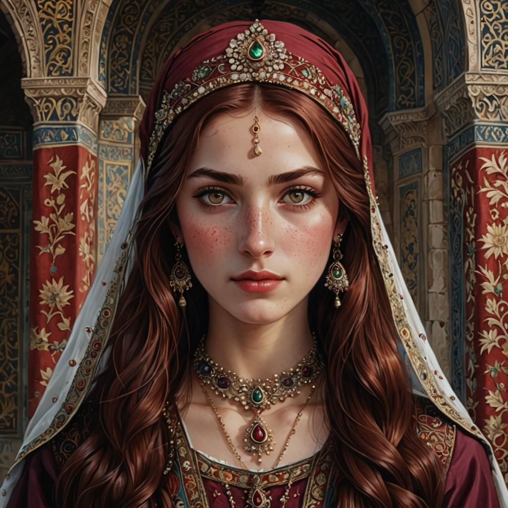 Anime Art Princess in Topkapi Palace