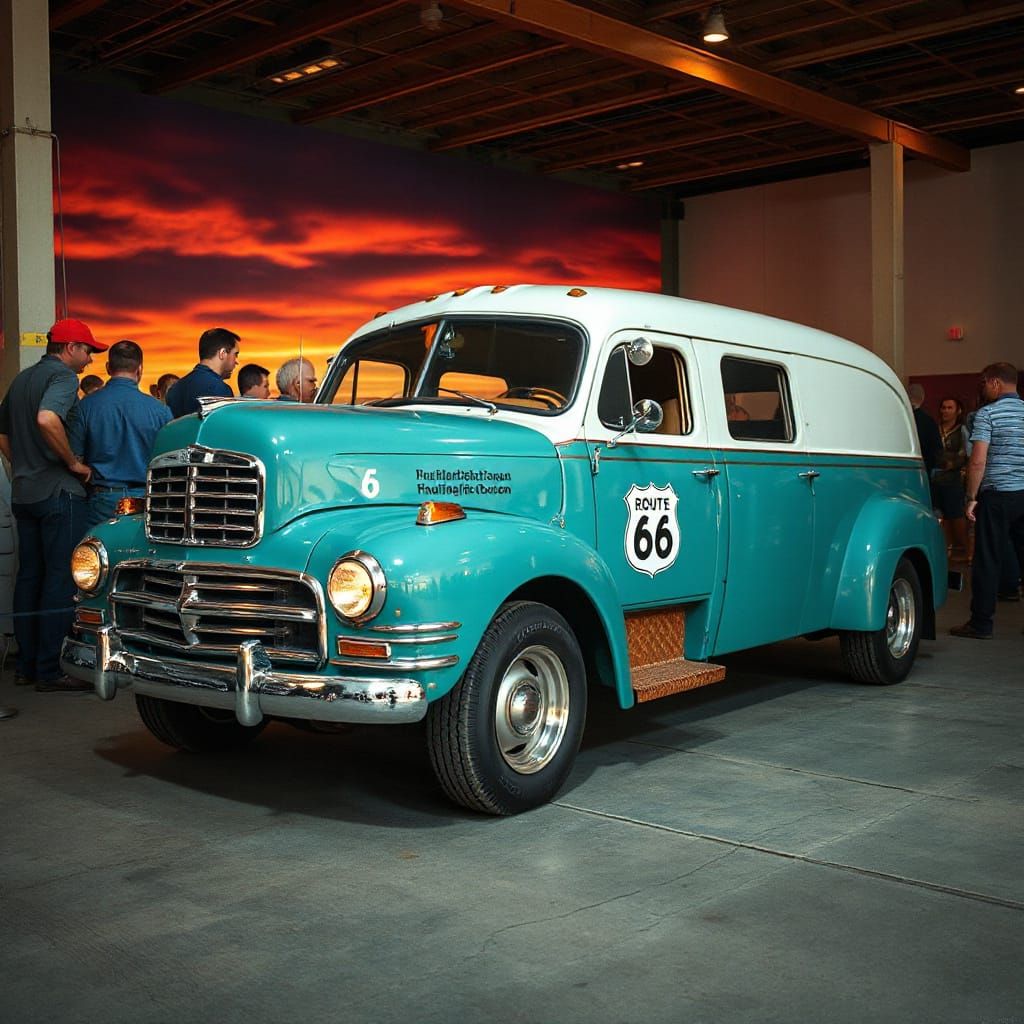 Dieselpunk Route 66 Cabover in Retrofuturistic Style