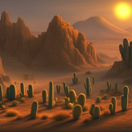Deserted Old West Town at Sunrise: Detailed Matte Painting