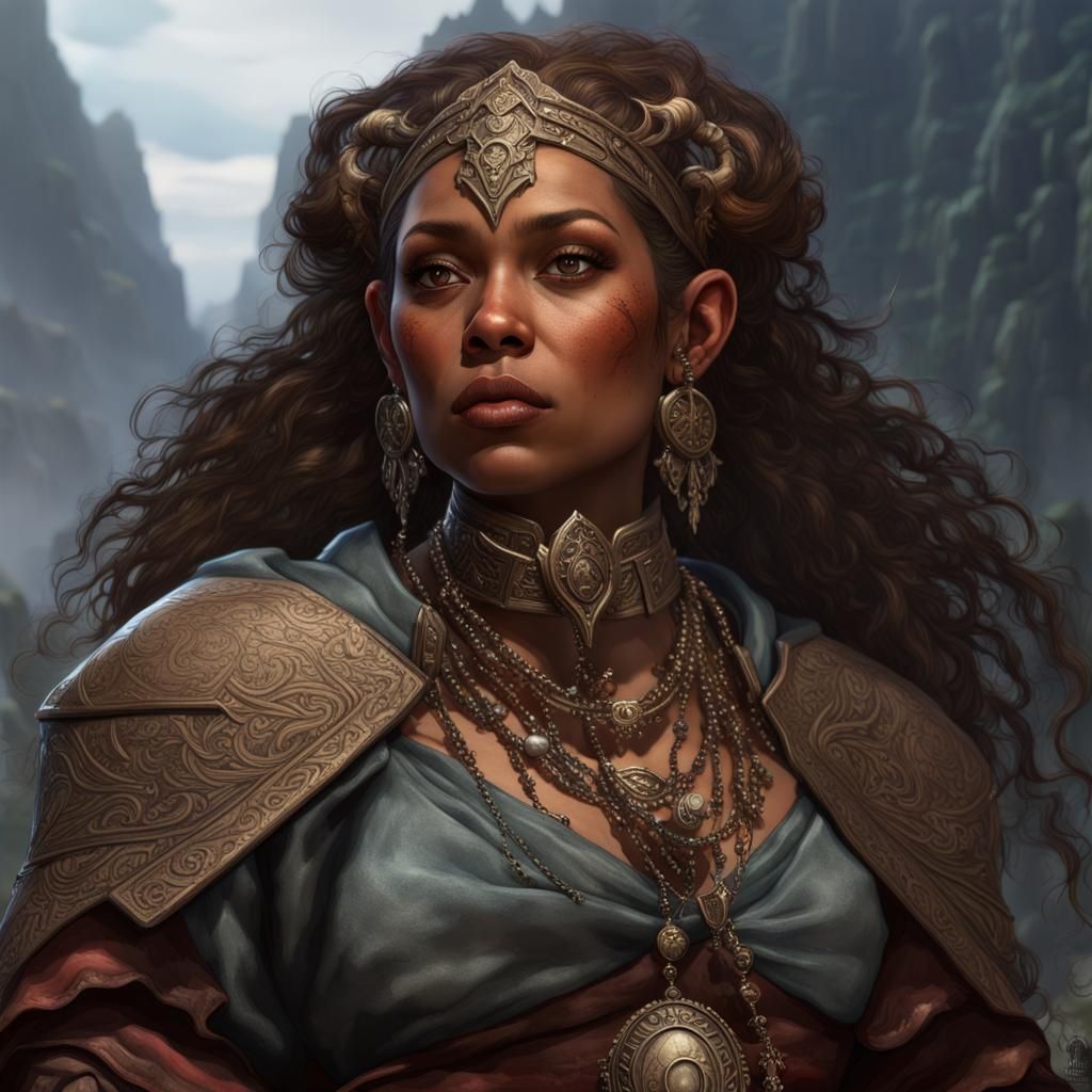 Mountain Dwarf Cleric of Shar: Dark Fantasy Art