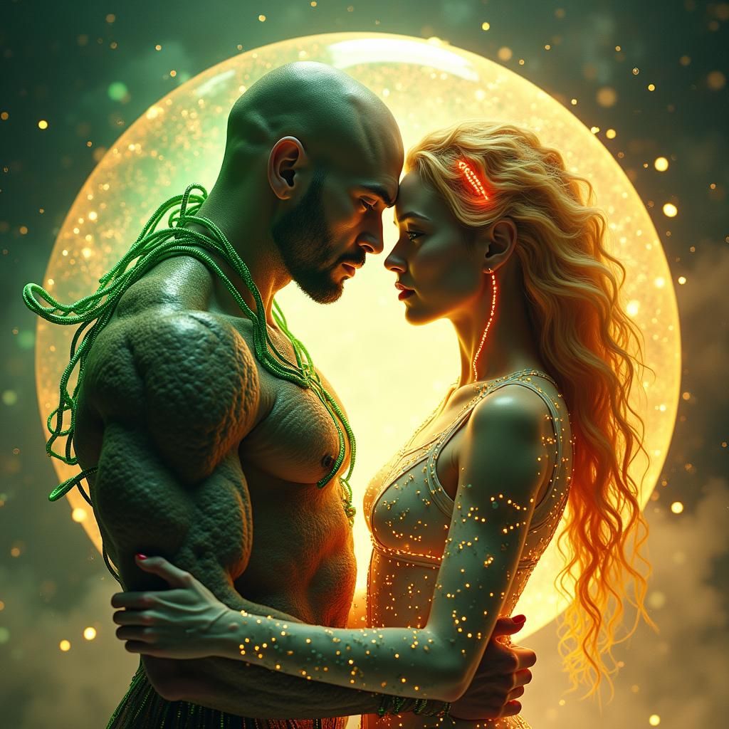 Futuristic Warrior Guardians in Cosmic Orb