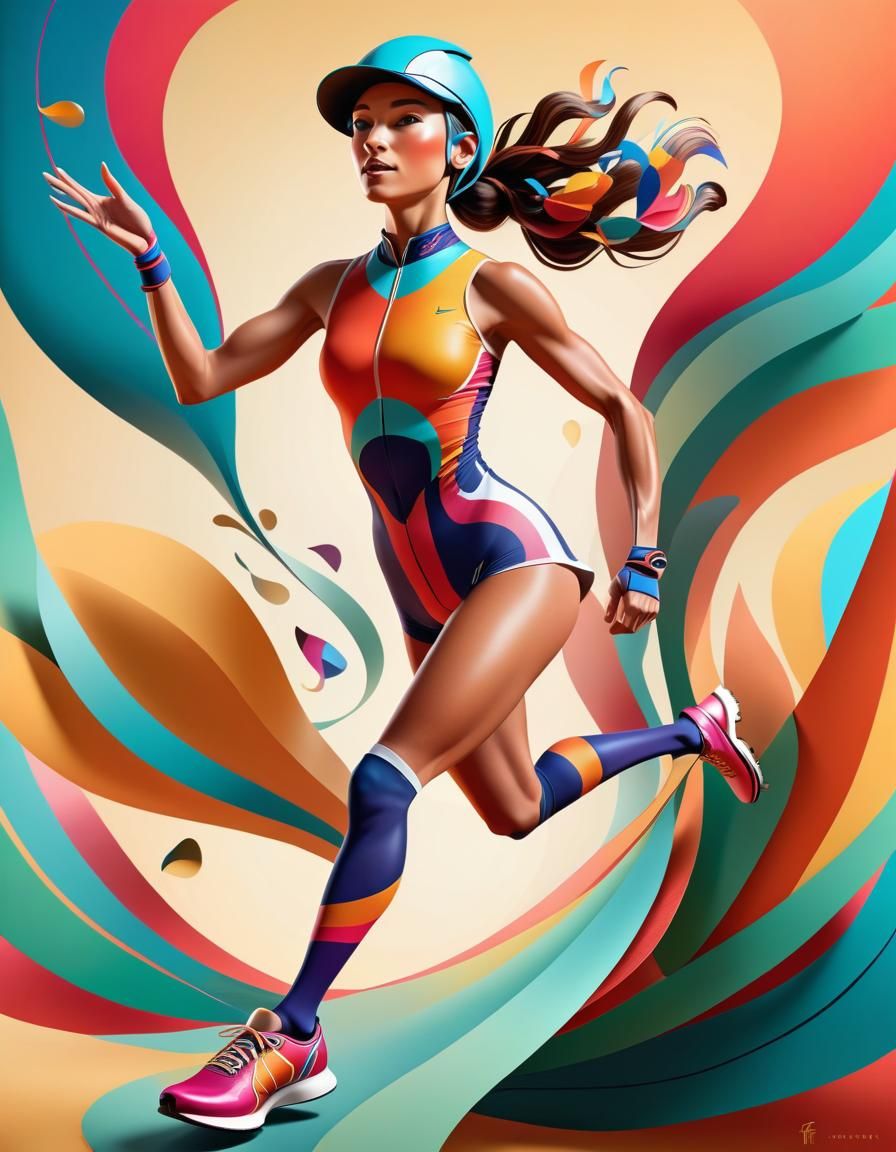 NFT Digital Art: Stylized Woma Jockey in Motion
