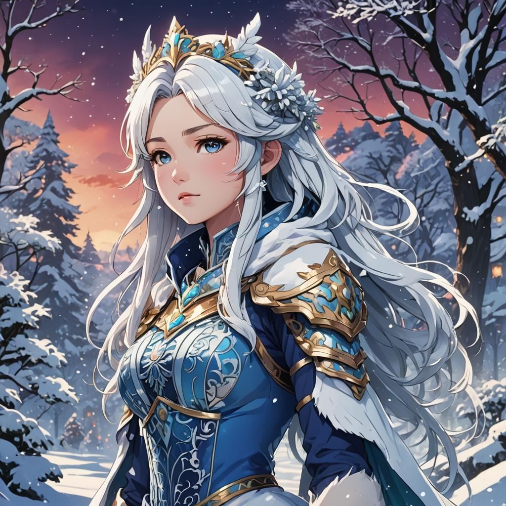 Snow Goddess' Kingdom in Anime Style