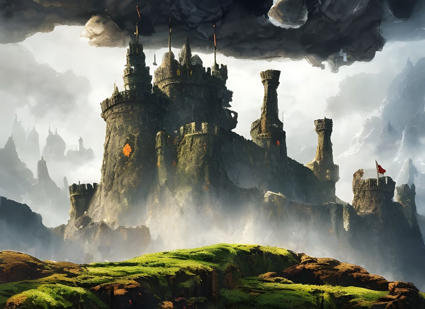Epic Medieval Castle in Fantasy-punk Style