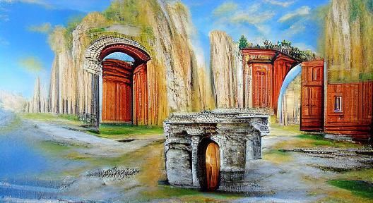 Colossal Roman Portal Painting in Old Master Style