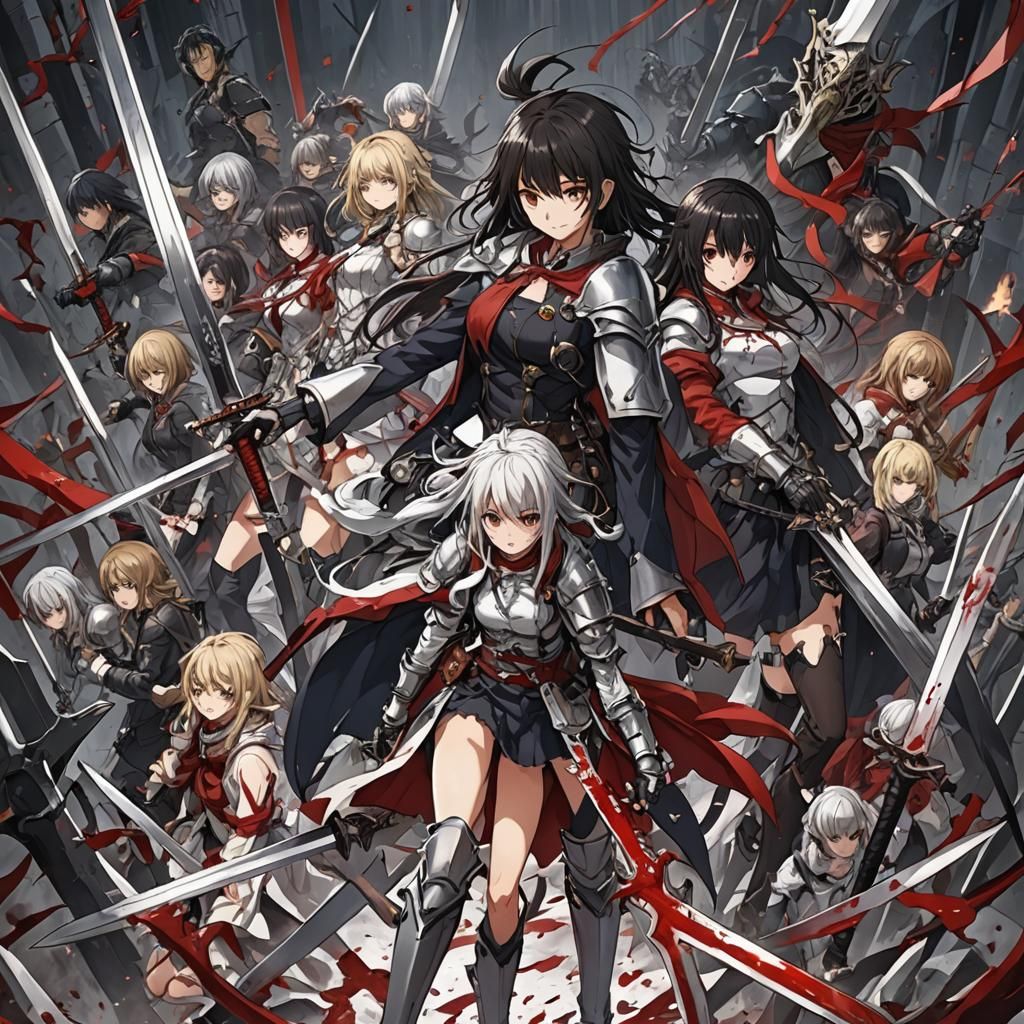 Graphic Anime Woman Bisected by Sword