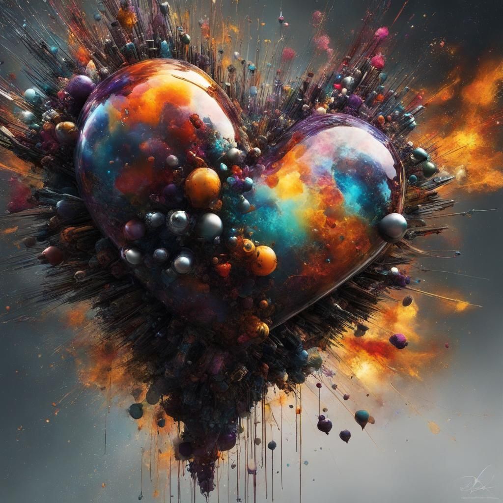 Nebula Heart Pierced: Maximalist Graffiti Art
