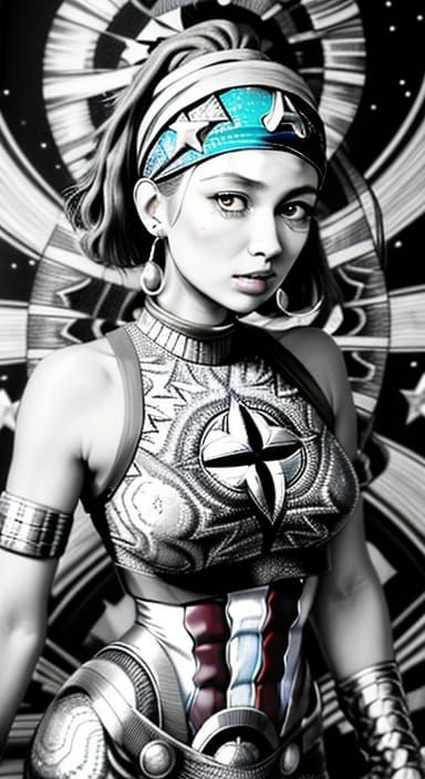 Girl with a Starburst Earring in Downtown LA