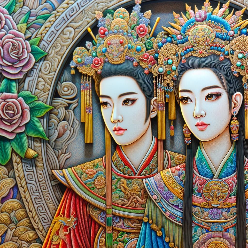 Ancient Chinese Bride and Groom