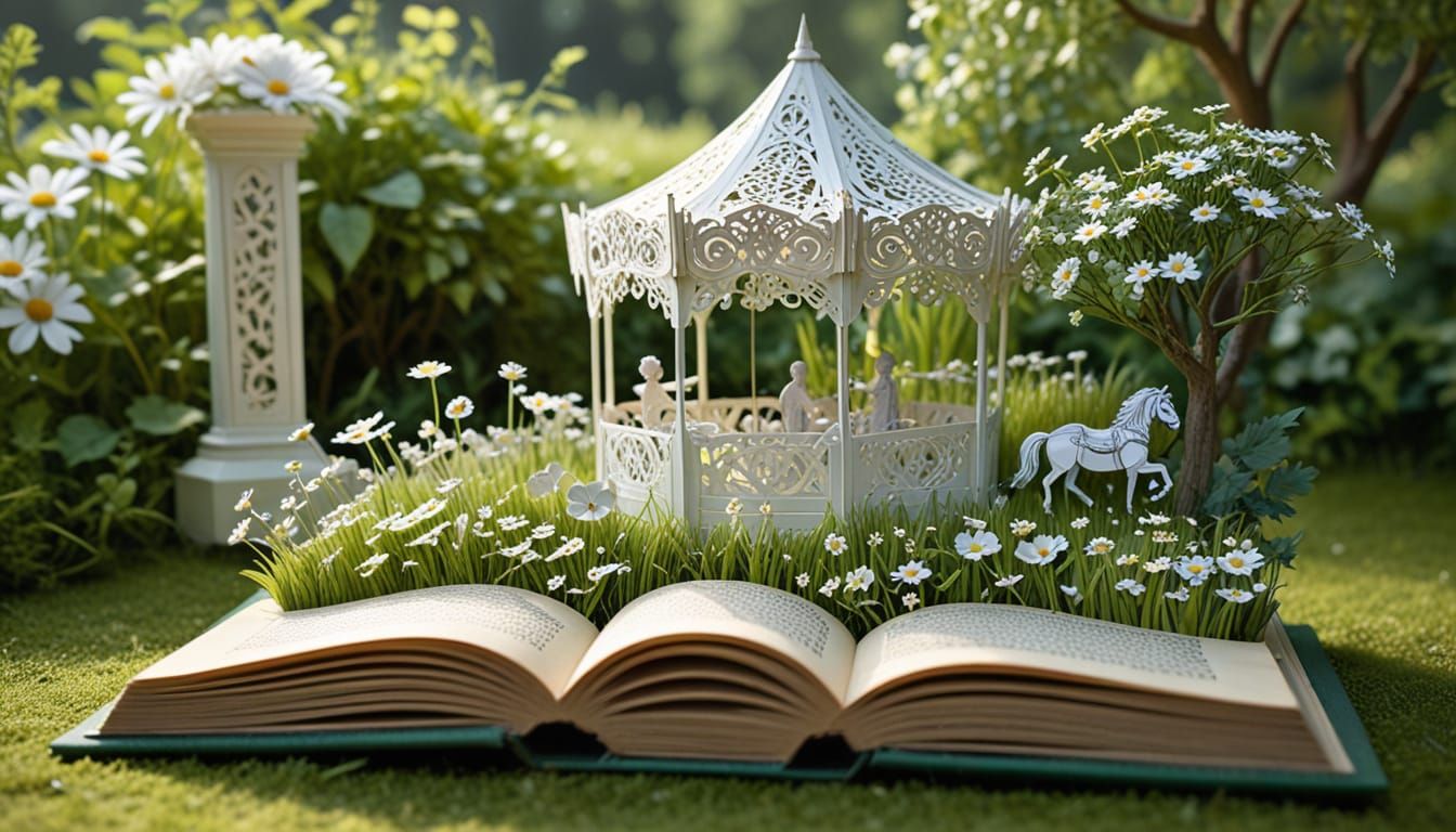 Whimsical Diorama: Open Book Becomes Paper-Cut Fairytale Wor...
