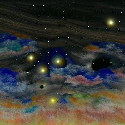 Night Sky Filled with Stars and Planets